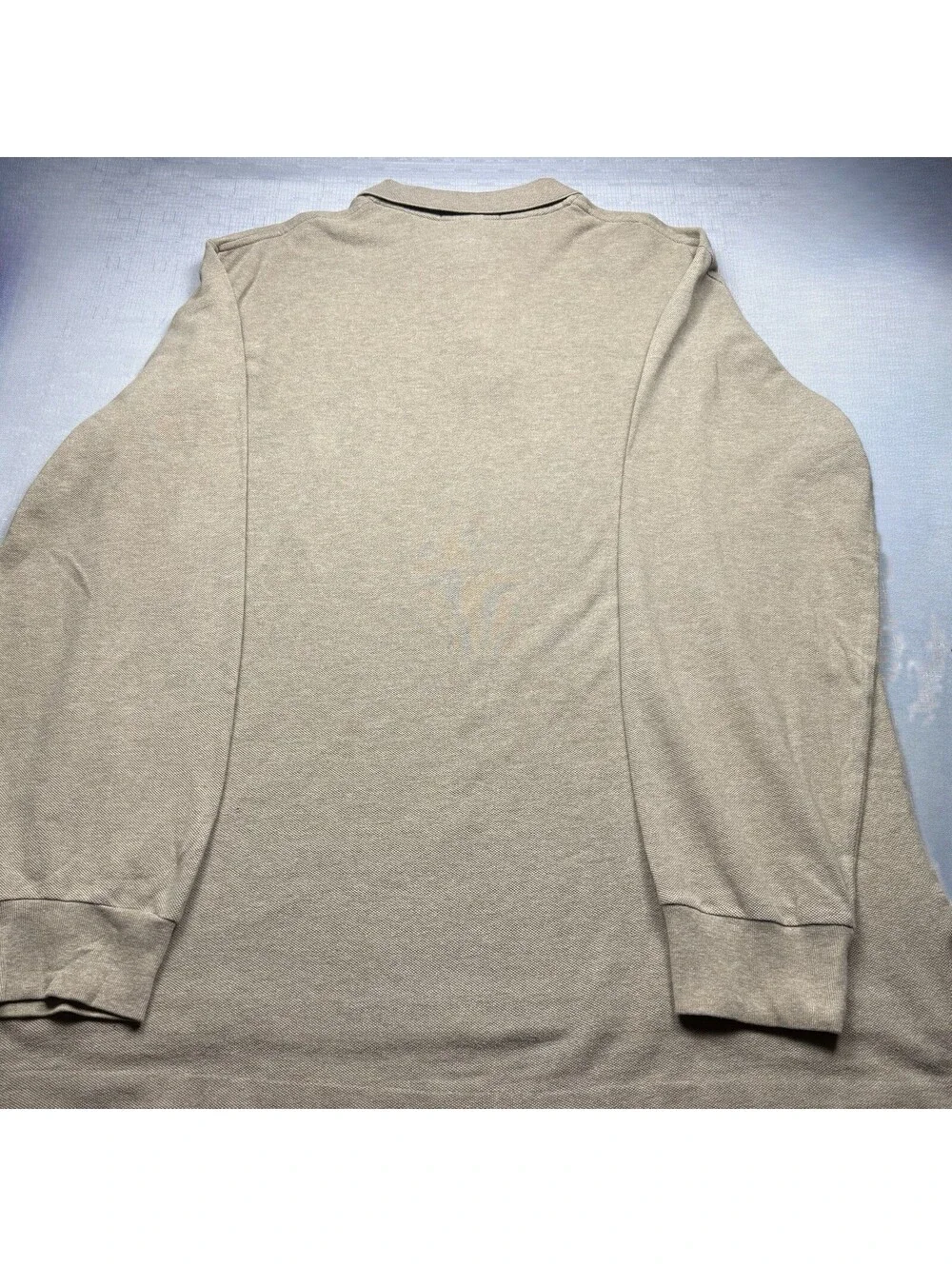 Polo Ralph Lauren Men’s XL Long Sleeve Polo Shirt Beige Green Pony 100% Cotton